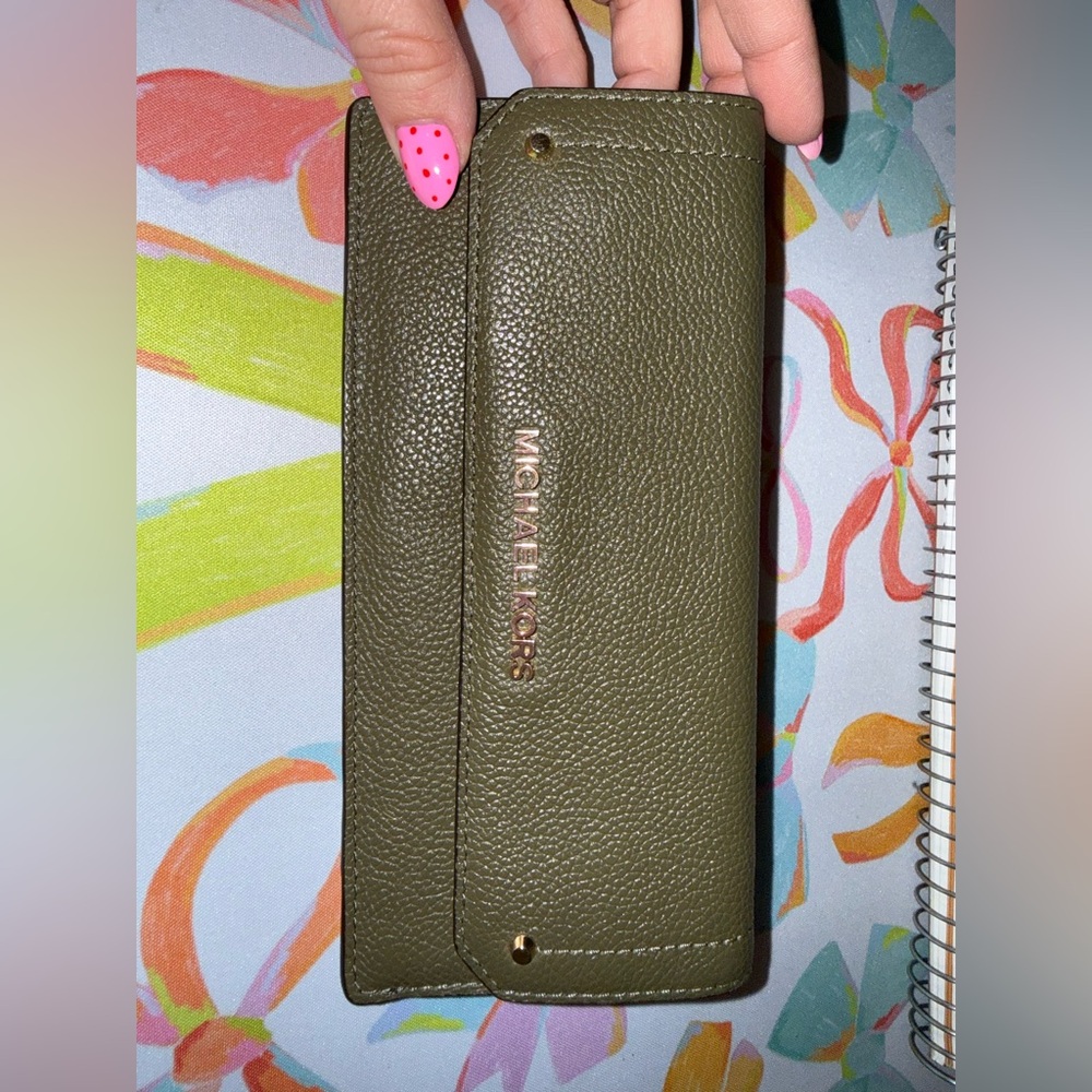 Michael Kors Olive Leather Wallet